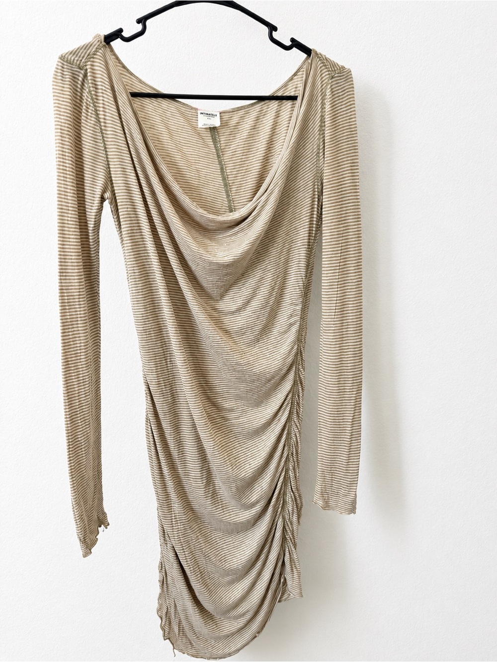 Free People Intimately Striped Scoop Neck Top in green and Cream